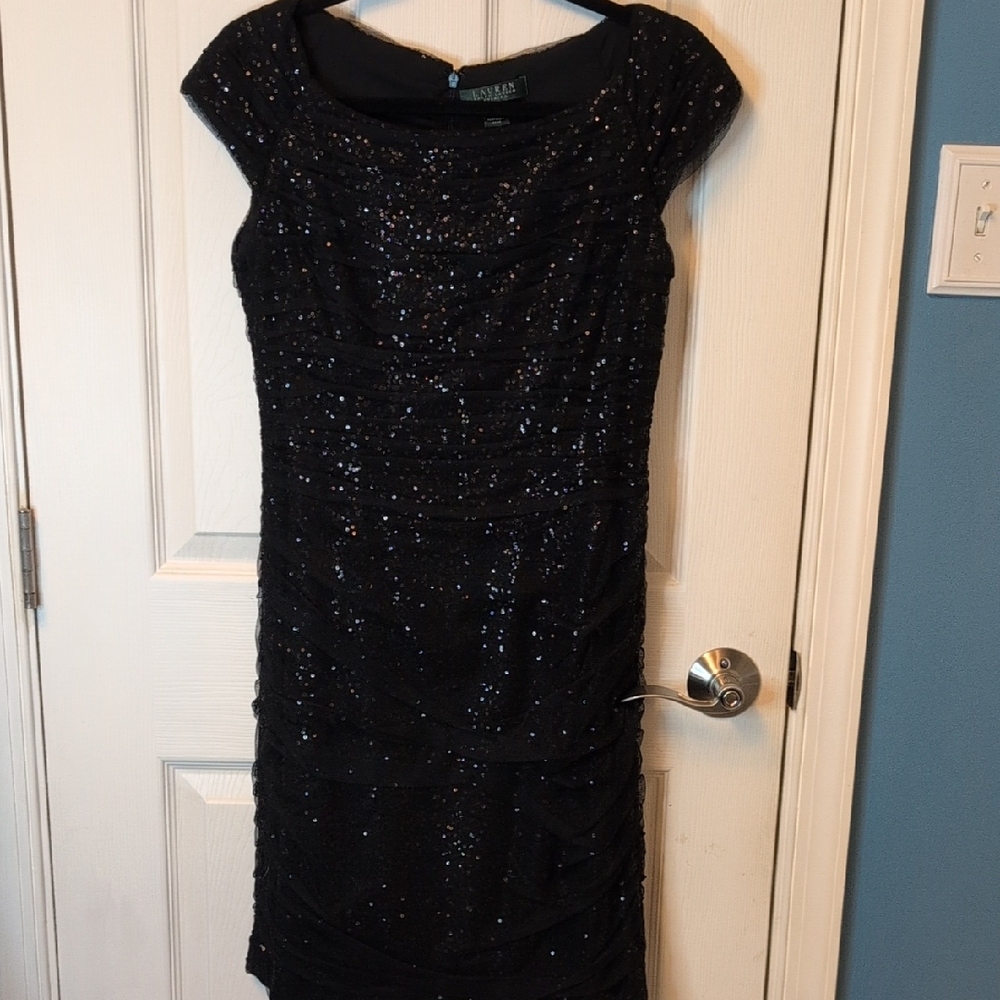 Ralph Lauren Sequin Black Dress